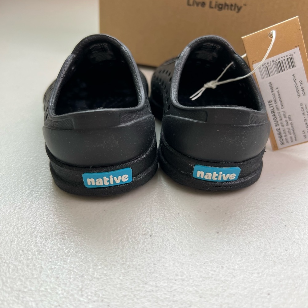 Native NEW Black Robbie Sugarlite Slip On Summer Shoes C4 C5 4 5 - Picture 3 of 11